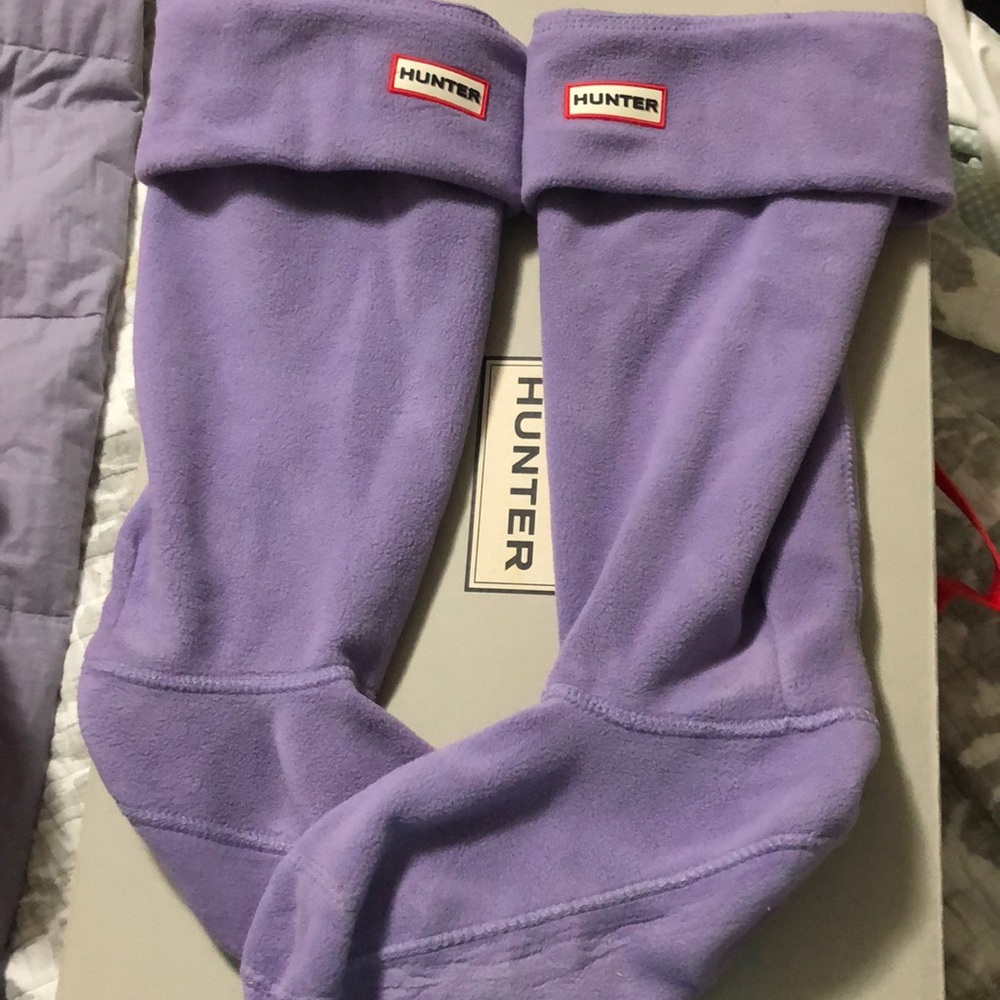 Hunter lavender fleece tall boot socks